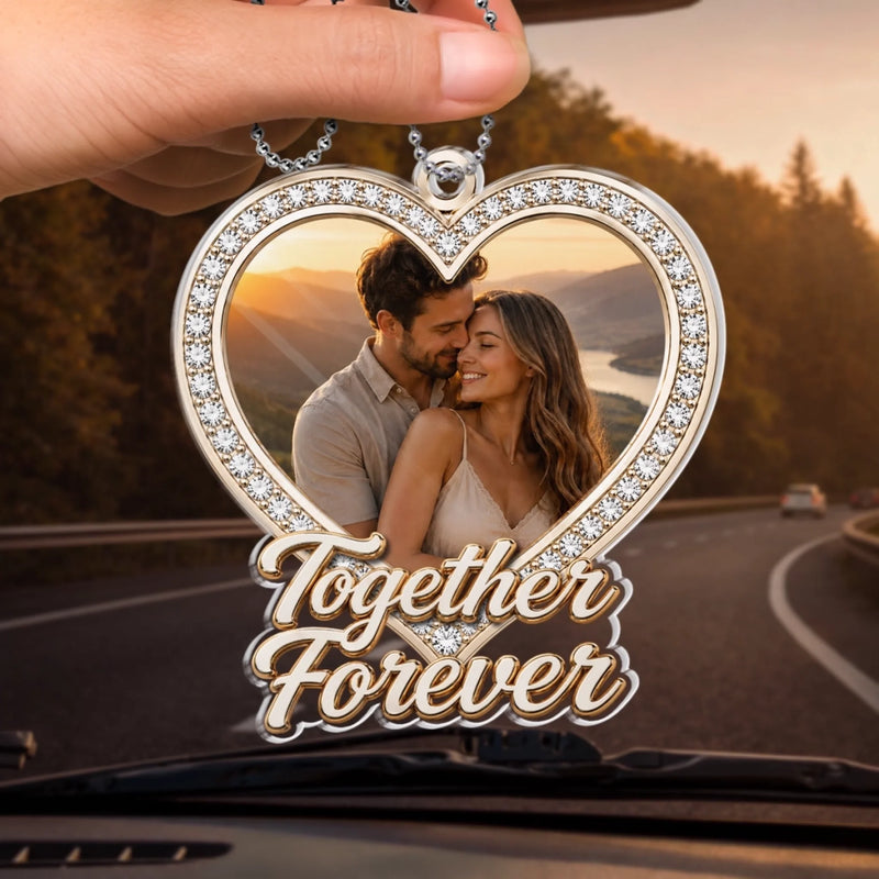Personalized Photo Acrylic Car Ornament – Anniversary Gift For Couple - Miles Mean Nothing