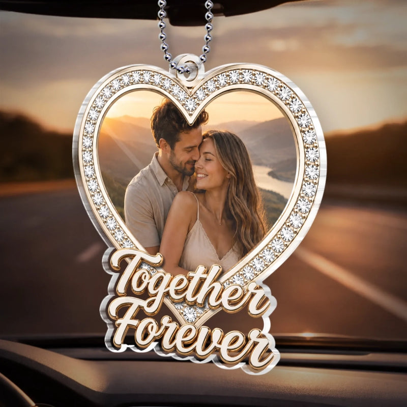 Personalized Photo Acrylic Car Ornament – Anniversary Gift For Couple - Miles Mean Nothing