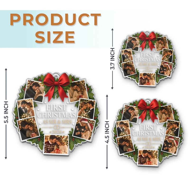 Personalized Photo Acrylic Ornament – Christmas, Wedding Gift For Couple, Newlyweds – The Beginning of Us