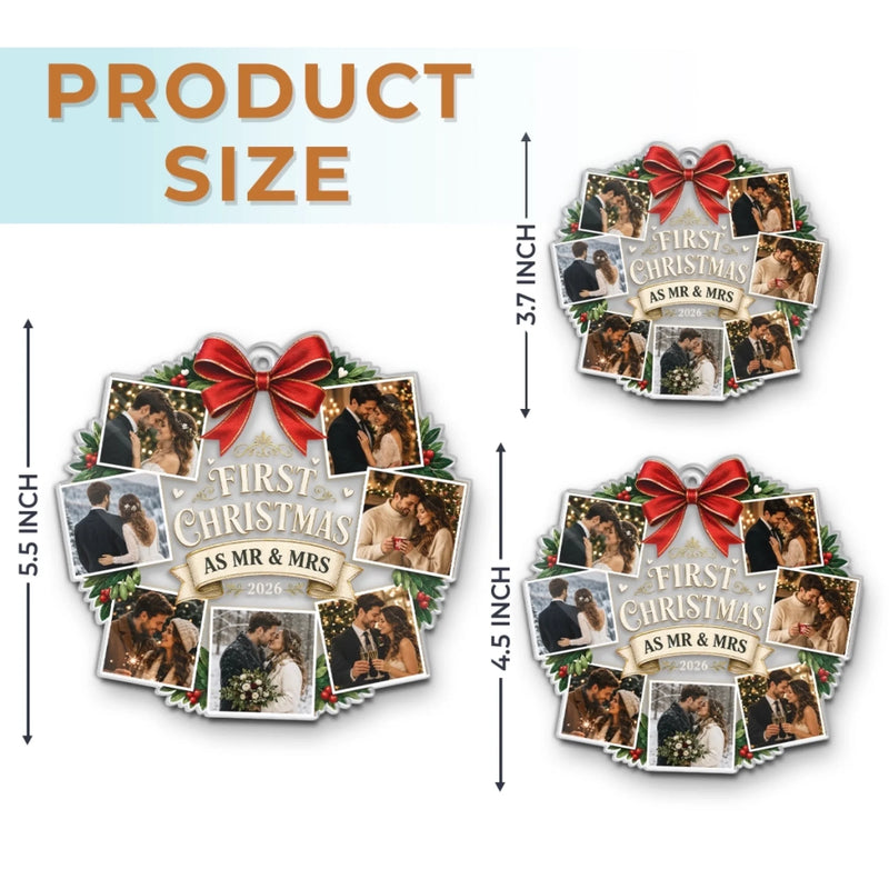 Personalized Photo Acrylic Ornament – Christmas, Wedding Gift For Couple, Newlyweds – The First of Forever