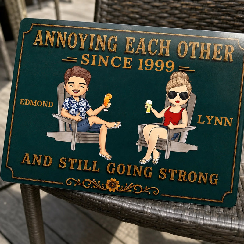 Personalized Home Decor Metal Sign - Anniversary Gift For Couple - Love Grows Stronger