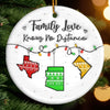 Personalized Ceramic Ornament - Christmas Gift For Family - Long Distance Together Forever, Never Truly Apart