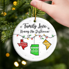 Personalized Ceramic Ornament - Christmas Gift For Family - Long Distance Together Forever, Never Truly Apart