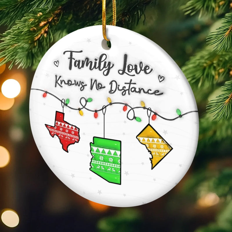 Personalized Ceramic Ornament - Christmas Gift For Family - Long Distance Together Forever, Never Truly Apart