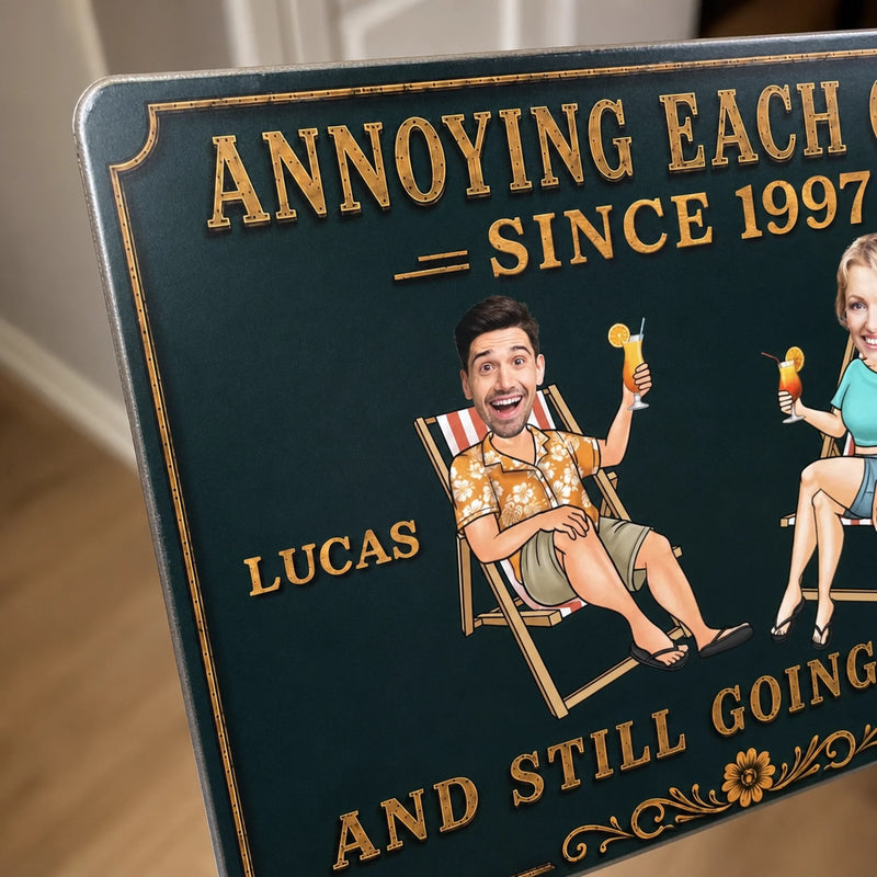 Personalized Photo Home Decor Metal Sign - Anniversary Gift For Couple - A Lifetime of Laughs