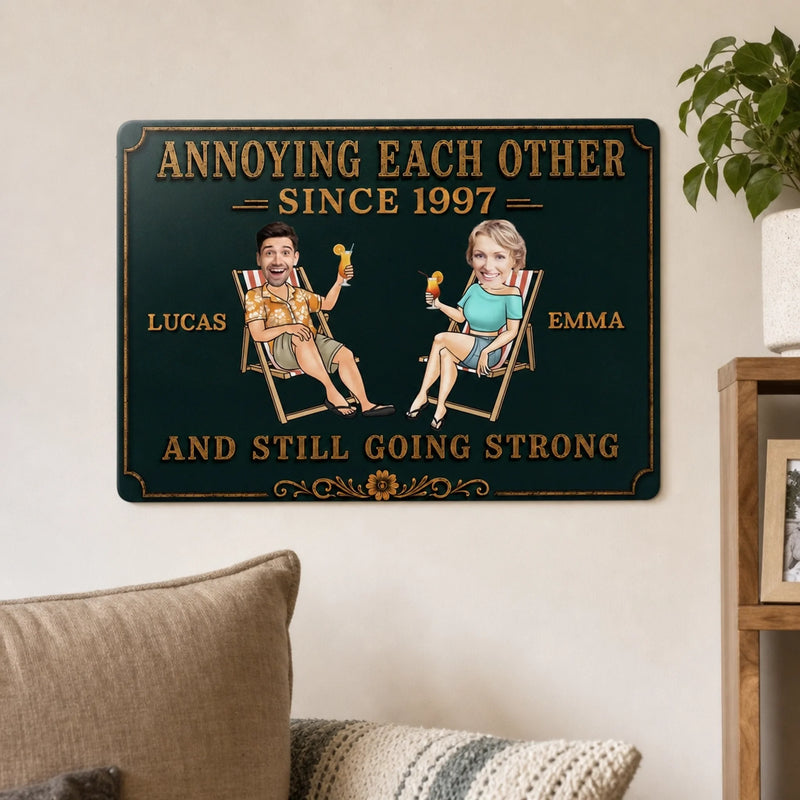 Personalized Photo Home Decor Metal Sign - Anniversary Gift For Couple - A Lifetime of Laughs