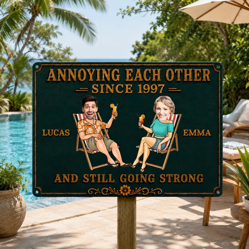 Personalized Photo Home Decor Metal Sign - Anniversary Gift For Couple - A Lifetime of Laughs
