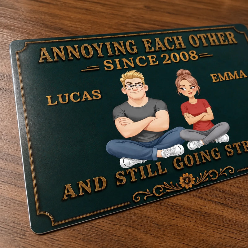Personalized Home Decor Metal Sign - Anniversary Gift For Couple - Love Never Gets Old