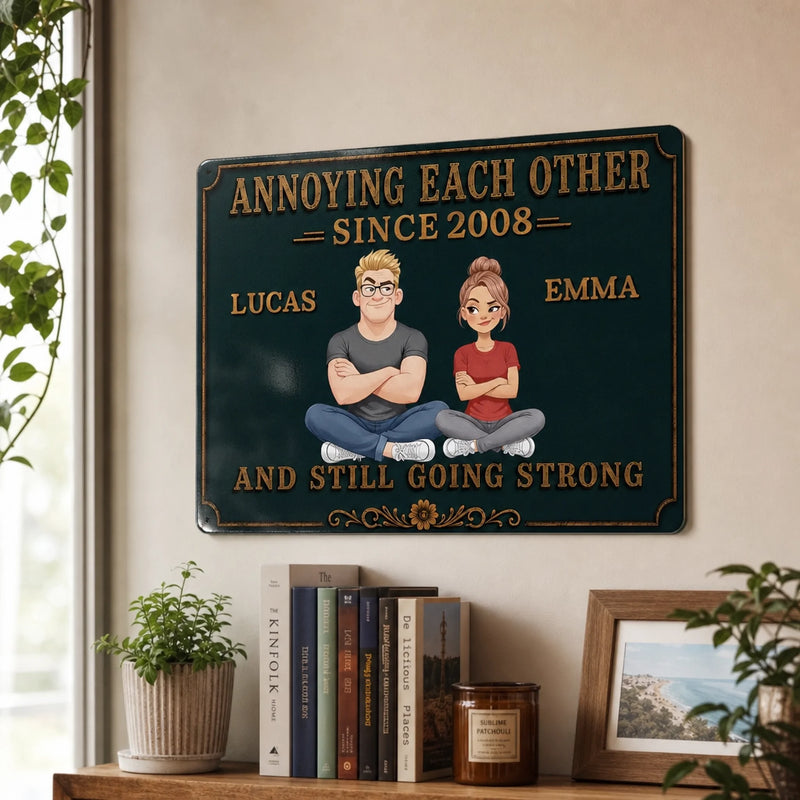 Personalized Home Decor Metal Sign - Anniversary Gift For Couple - Love Never Gets Old