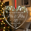 Personalized Glass Ornament – Christmas, Anniversary Gift For Couple, Newlyweds – The Year Our Forever Began