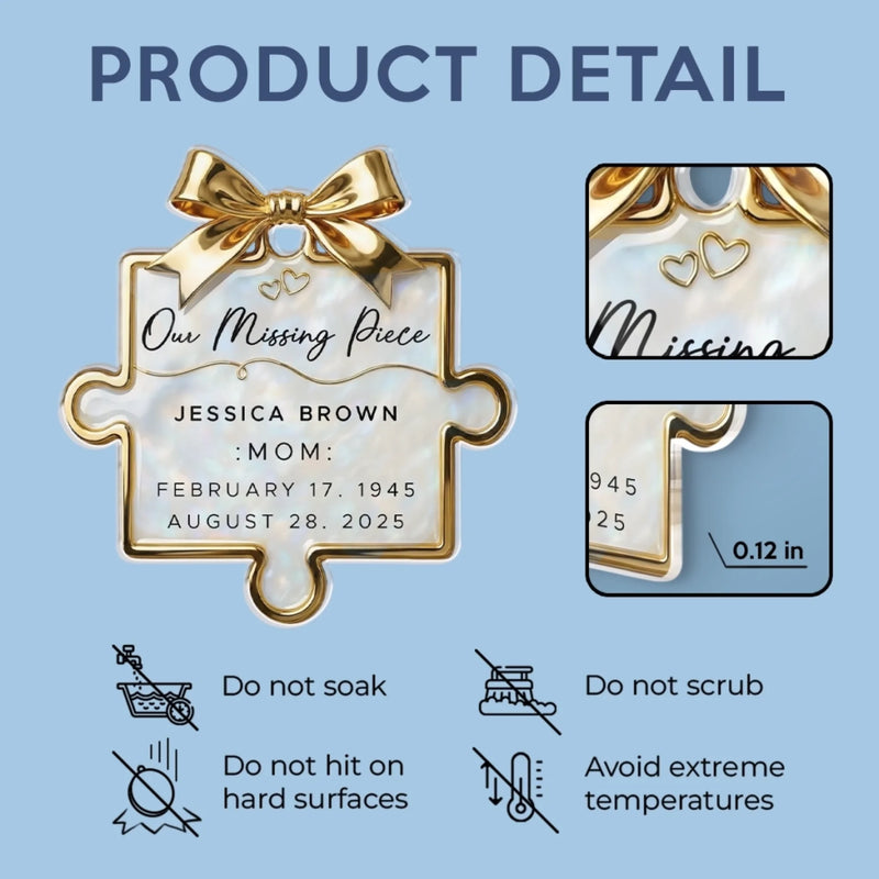 Personalized Acrylic Car Ornament - Sympathy Gift For Family, Mom, Dad - Forever Along My Journey