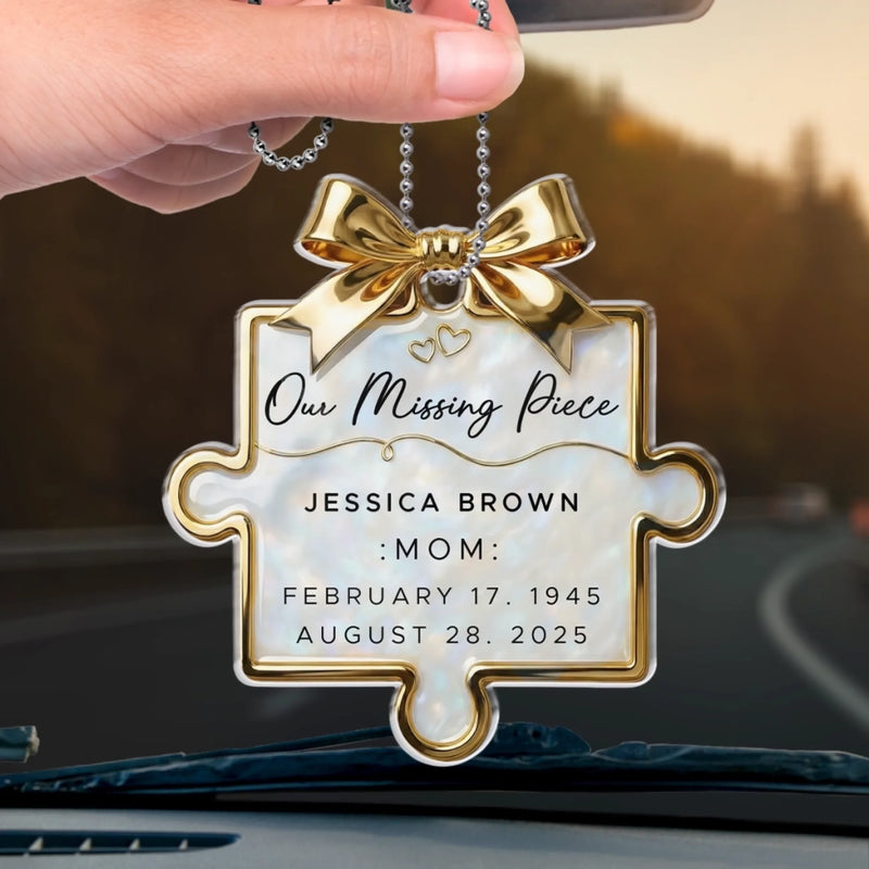 Personalized Acrylic Car Ornament - Sympathy Gift For Family, Mom, Dad - Forever Along My Journey