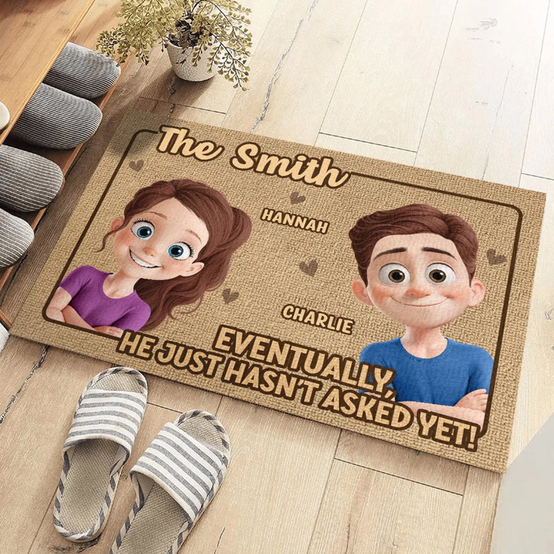 Personalized Home Decor Decorative Mat - Anniversary Gift For Couple - Together We Are Home