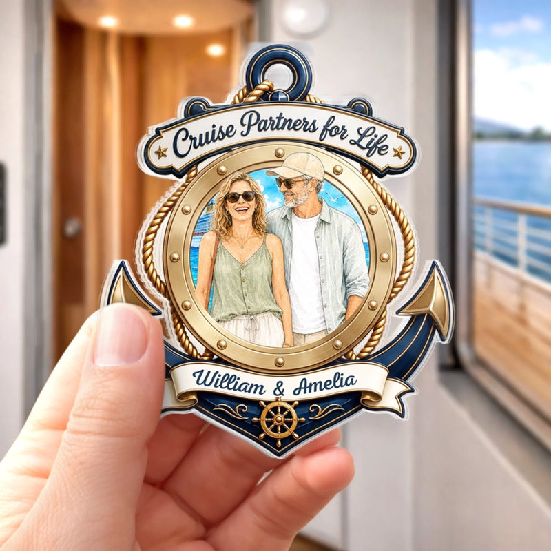 Personalized Photo Cruise Ship Door Magnet – Summer, Anniversary Gift For Couple – Our Forever Voyage Starts Here