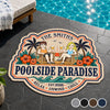 Personalized Shaped Doormat – Poolside, Summer Gift For Couple, Family – Our Happy Place By The Pool