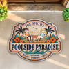 Personalized Shaped Doormat – Poolside, Summer Gift For Couple, Family – Our Happy Place By The Pool