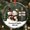 Personalized Glass Ornament – Christmas, Anniversary Gift For Couple – Grow Old With Me