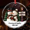 Personalized Glass Ornament – Christmas, Anniversary Gift For Couple – Grow Old With Me