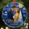 Personalized Photo Glass Ornament – Christmas, Anniversary Gift For Couple – Side By Side, Always