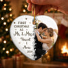 Personalized Photo Ceramic Ornament – Christmas, Anniversary Gift For Couple, Newlyweds – First Christmas Together