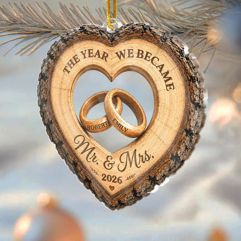 Personalized Acrylic Ornament – Christmas, Anniversary Gift For Couple – Our Forever Begins Here