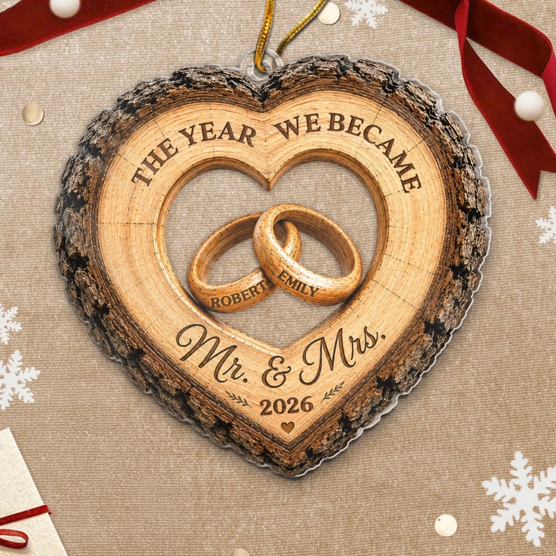 Personalized Acrylic Ornament – Christmas, Anniversary Gift For Couple – Our Forever Begins Here