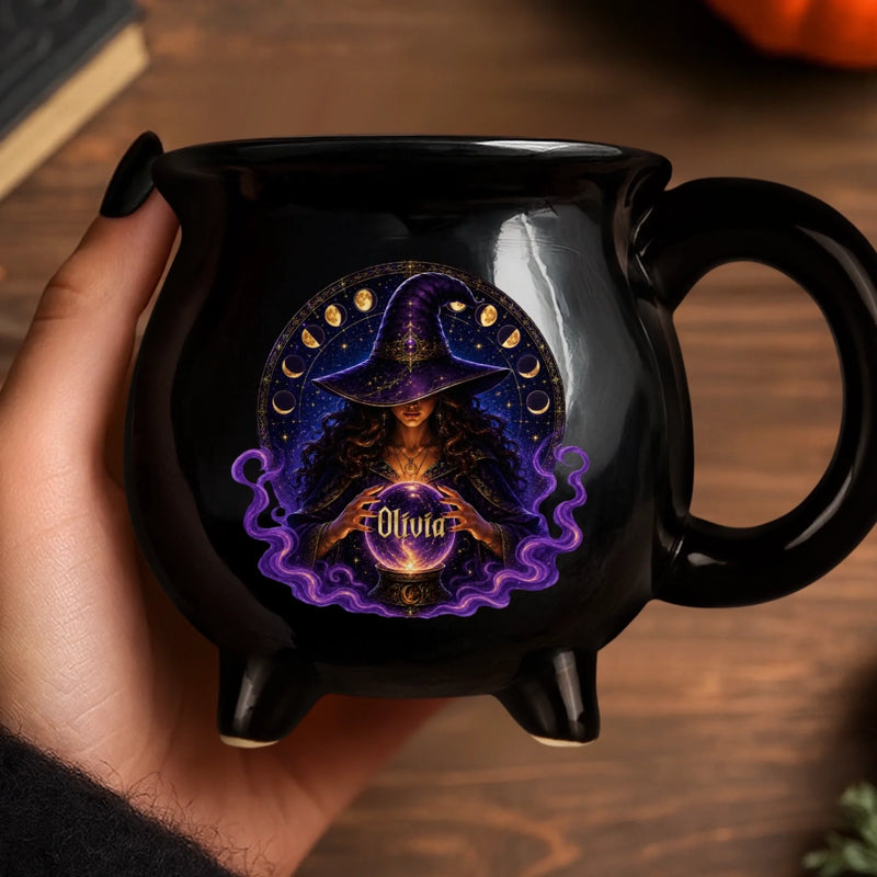 Personalized Cauldron Coffee Mug - Halloween Witchy Gift For Sister, Bestie, Best Friend - Witch’s Favorite Brew