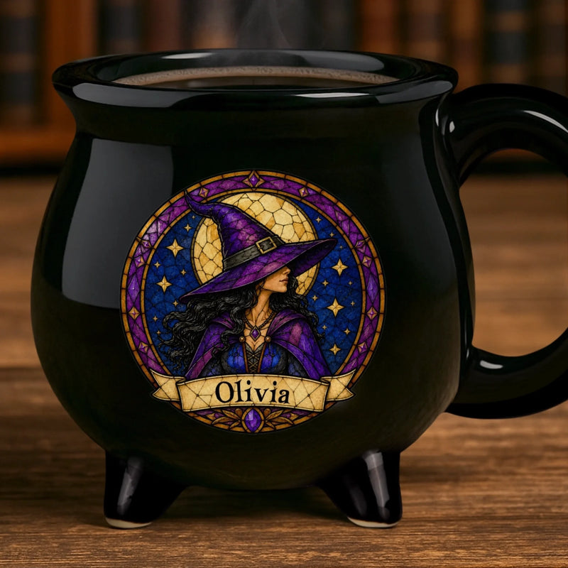 Personalized Cauldron Coffee Mug - Halloween Witchy Gift For Sister, Bestie, Best Friend - Spooky Witchy Vibes