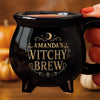 Personalized Cauldron Coffee Mug - Halloween Witchy Gift For Sister, Bestie, Best Friend - Born To Bewitch