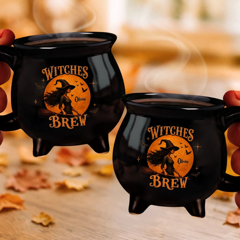 Personalized Cauldron Coffee Mug - Halloween Witchy Gift For Sister, Bestie, Best Friend -
Purrfectly Witchy Cat Mood