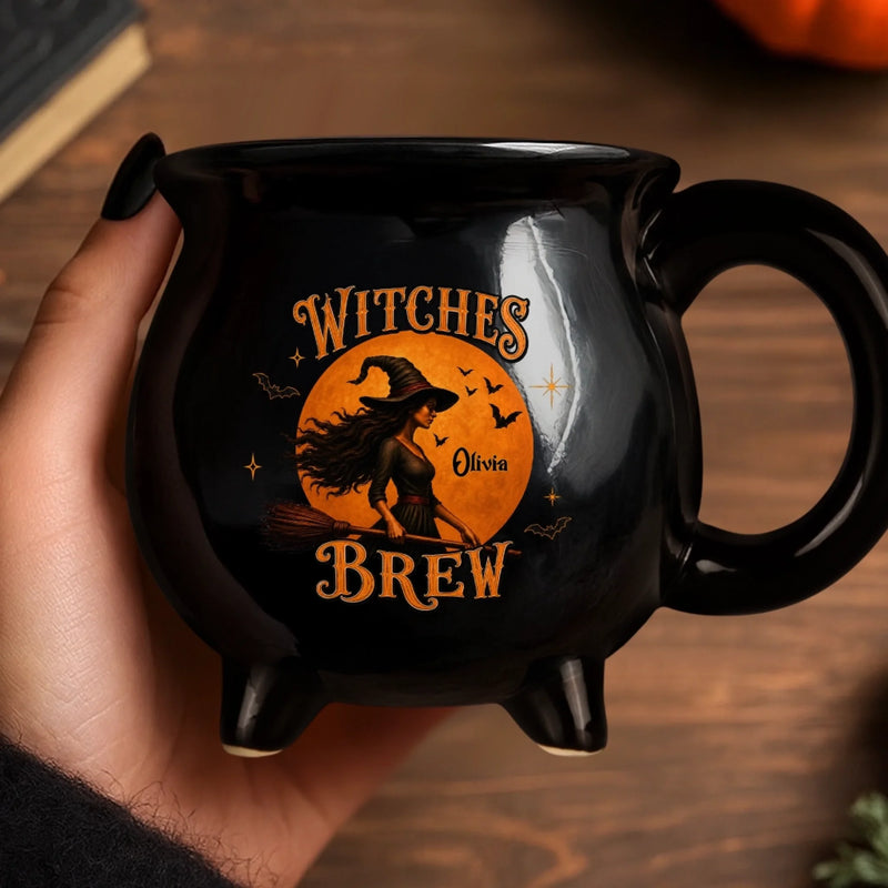 Personalized Cauldron Coffee Mug - Halloween Witchy Gift For Sister, Bestie, Best Friend -
Purrfectly Witchy Cat Mood