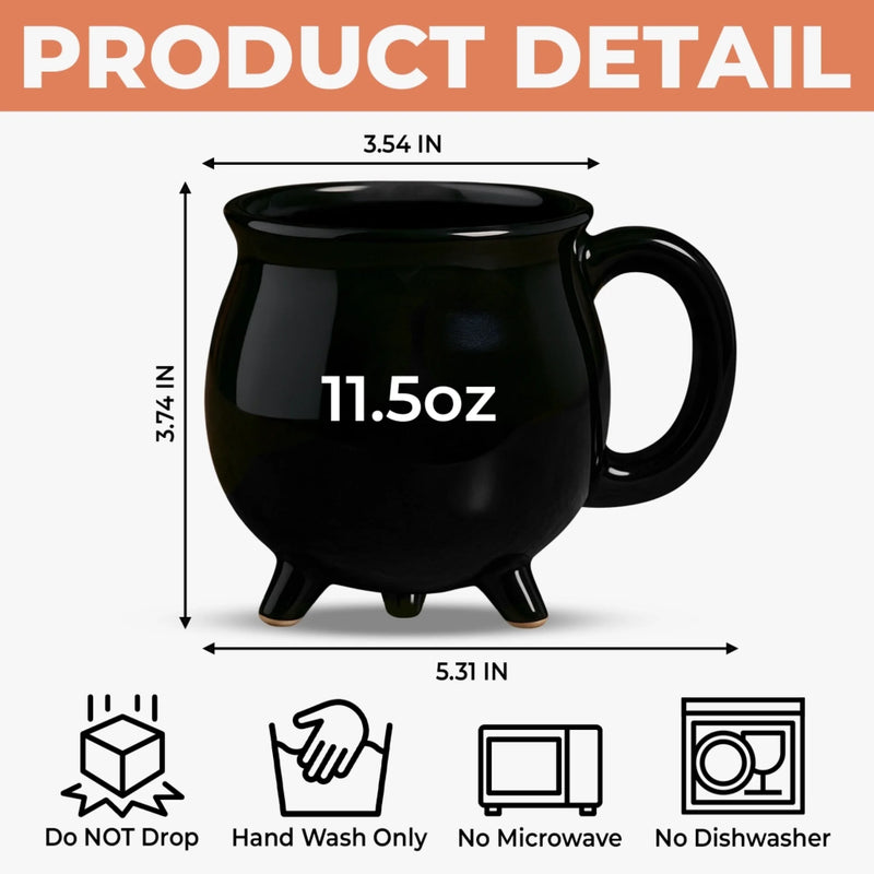 Personalized Cauldron Coffee Mug - Halloween Witchy Gift For Sister, Bestie, Best Friend - Broommates For Life