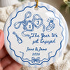 Personalized Ceramic Ornament – Christmas, Wedding Gift For Couple, Newlyweds – The Year Our Journey Began