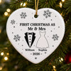 Personalized Ceramic Ornament – Christmas, Anniversary Gift For Couple, Newlyweds – Our First Christmas, Our Forever