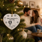 Custom Name First Christmas as Mr & Mrs Wedding Gifts - Personalized Ceramic Ornament