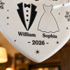 Personalized Ceramic Ornament – Christmas, Anniversary Gift For Couple, Newlyweds – Our First Christmas, Our Forever