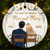 Personalized Ceramic Ornament – Christmas, Anniversary Gift For Couple, Newlyweds – Our Hearts Say It All