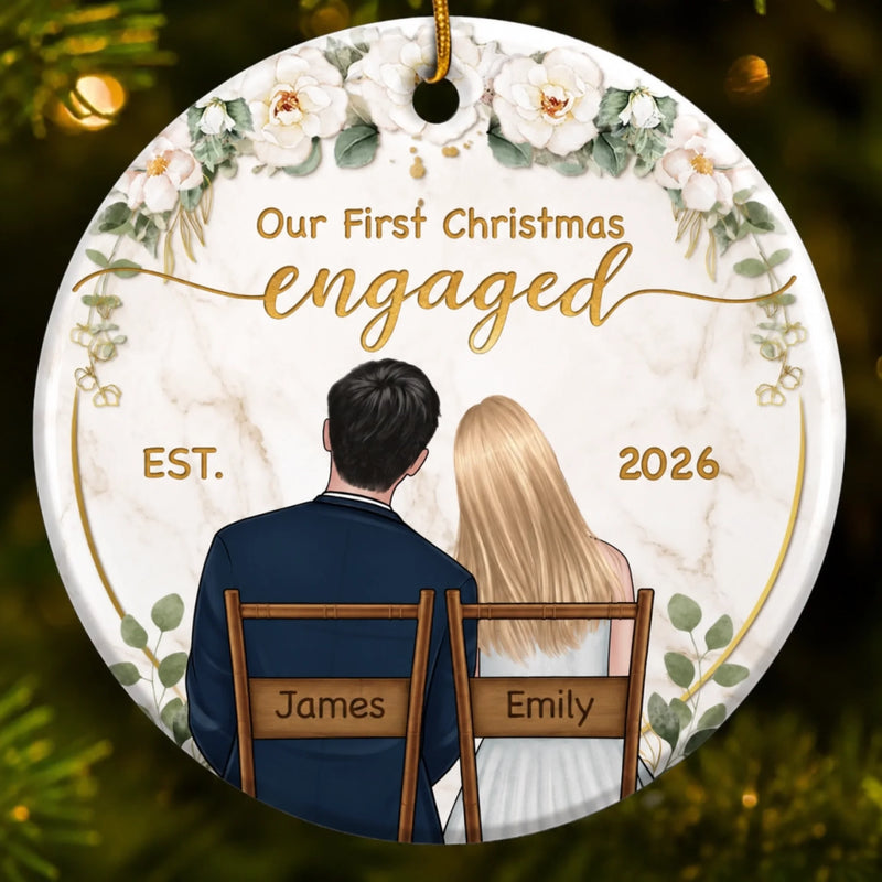 Personalized Ceramic Ornament – Christmas, Anniversary Gift For Couple, Newlyweds – Our Hearts Say It All