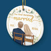 Personalized Ceramic Ornament – Christmas, Anniversary Gift For Couple, Newlyweds – Our Hearts Say It All