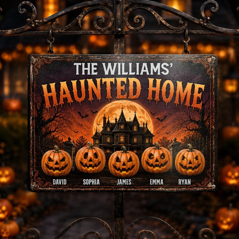 Personalized Home Decor Metal Sign – Halloween Gift For Family – Making Memories One Scare Away