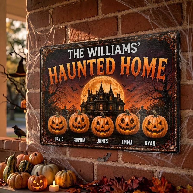 Personalized Home Decor Metal Sign – Halloween Gift For Family – Making Memories One Scare Away