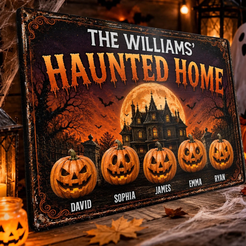 Personalized Home Decor Metal Sign – Halloween Gift For Family – Making Memories One Scare Away