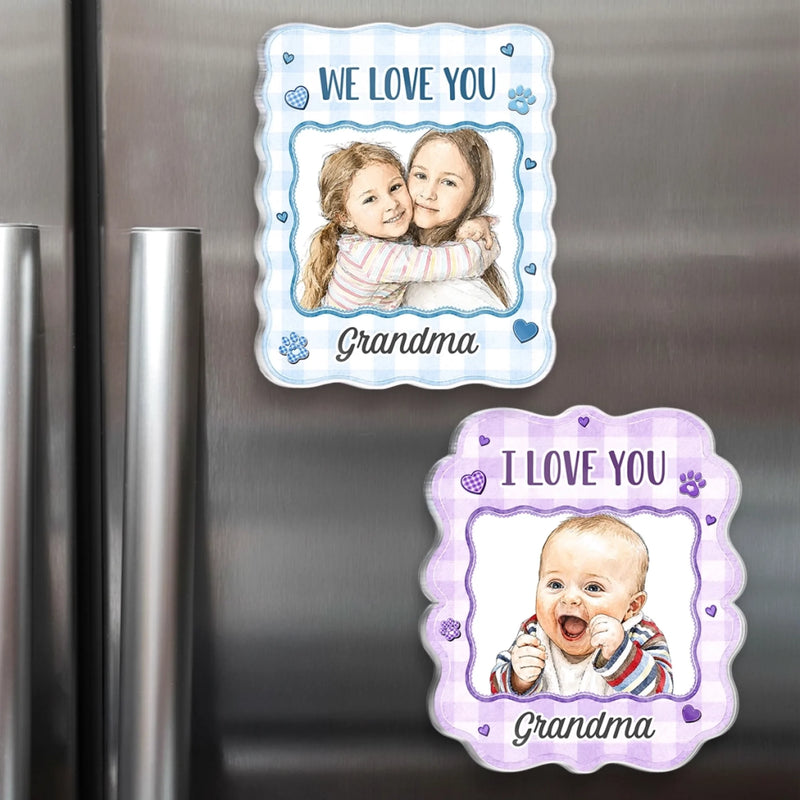 Personalized Photo Acrylic Fridge Magnet - Gift For Grandma, Grandpa - Little Bundle of Joy