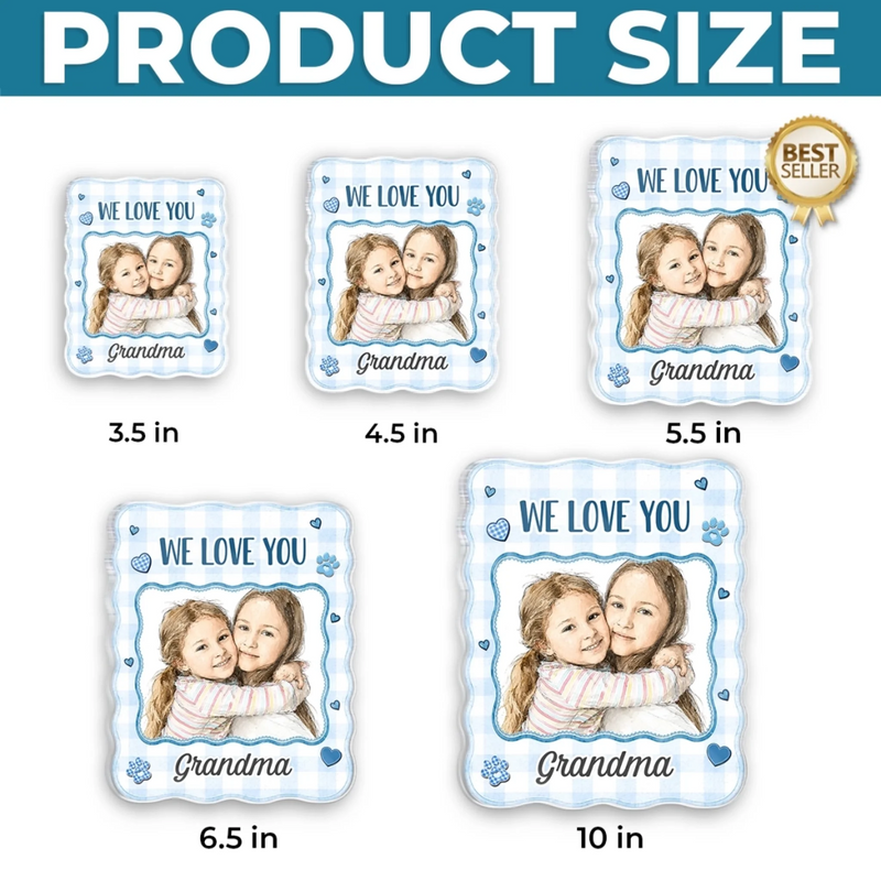 Personalized Photo Acrylic Fridge Magnet - Gift For Grandma, Grandpa - Little Bundle of Joy