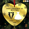 Personalized Mirrored Acrylic Ornament - Christmas, Anniversary Gift For Couple, Newlywed – Started With A Yes, Now It’s Us