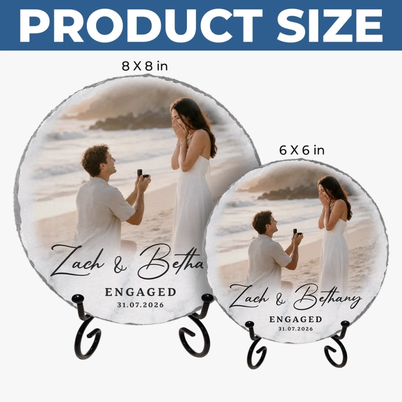 Personalized Photo Round Shaped Stone With Stand - Anniversary, Wedding Gift For Couple - You Ruined Me
