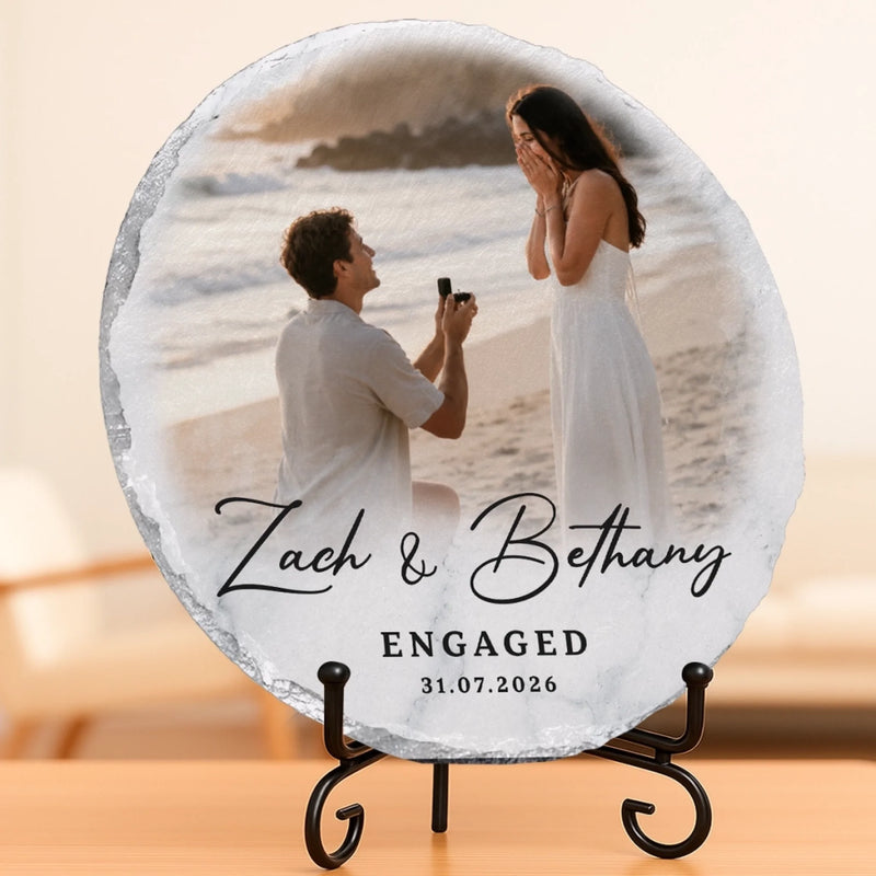 Personalized Photo Round Shaped Stone With Stand - Anniversary, Wedding Gift For Couple - You Ruined Me