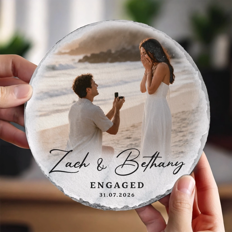 Personalized Photo Round Shaped Stone With Stand - Anniversary, Wedding Gift For Couple - You Ruined Me