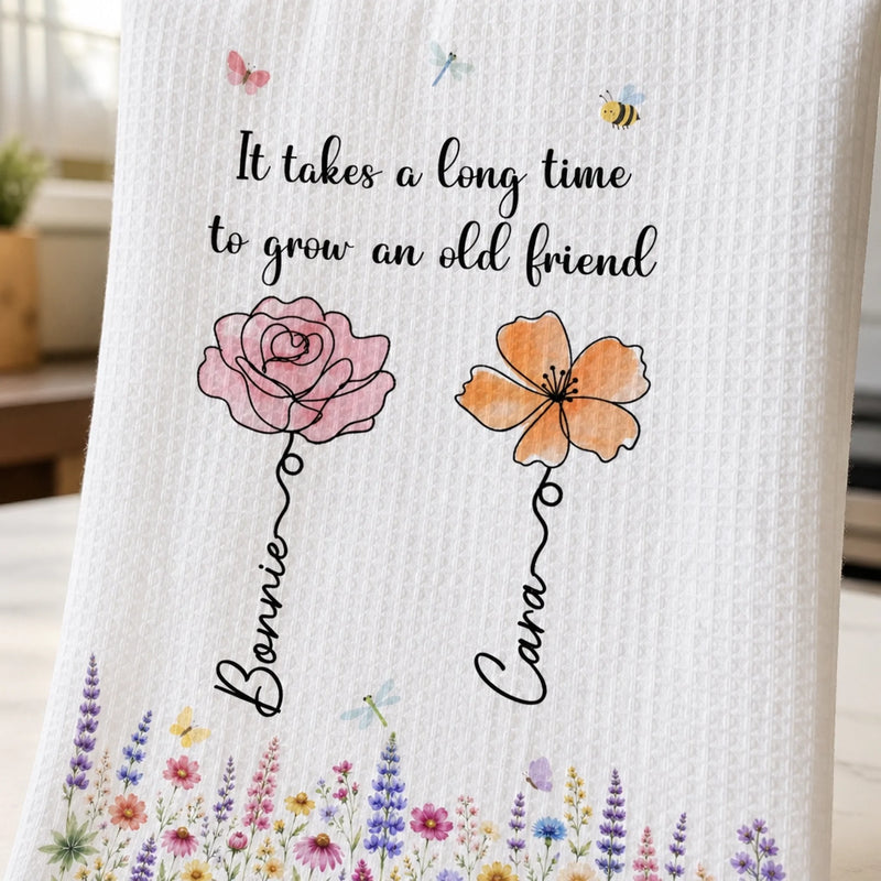 Personalized Kitchen Towel – Gift For Sister, Bestie, Best Friend – Forever Friends, Forever Young