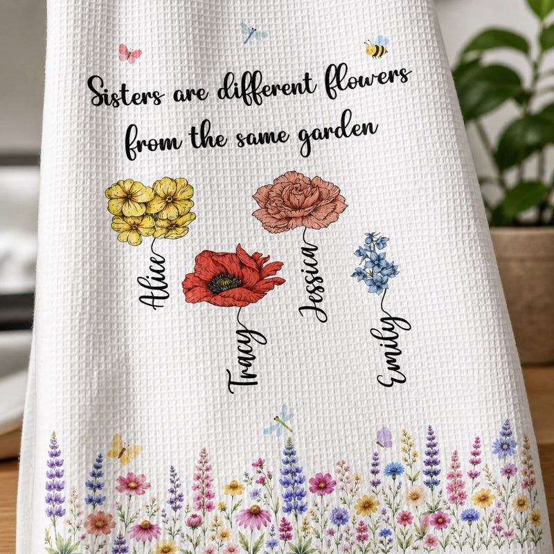 Personalized Kitchen Towel – Gift For Sister, Bestie, Best Friend – Growing Older, Staying Besties